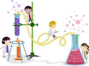 Illustration of Kids Playing in a Laboratory